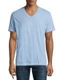 V-Neck Short-Sleeve T-Shirt, Light Blue