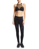 Thalia Textured Sport Leggings, Black