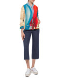 Alice Sail-Print 3/4-Sleeve Blouse, Mainsail Print