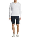 Gaskell Long-Sleeve Henley Shirt, White