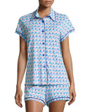 Bella Printed Cap-Sleeve Pajama Set