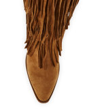 Gipsy Fringe Suede Over-The-Knee Boot, Russet