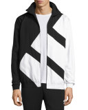 Bold Stripe Track Jacket, Black