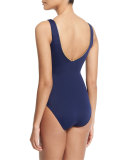 Lea Plunge Zip-Neck One-Piece Swimsuit