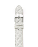16mm Quilted Strap, White