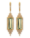 Empire Elongated Prasiolite & Diamond Earrings