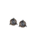14k black gold-plated stud earrings, black patina