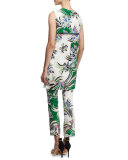 Love Kimono Printed Shift Dress, Green