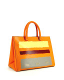 Rothko Pandora Leather Tote Bag, Tangerine