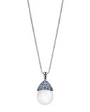 Classic Chain Batu Blue Sapphire & Moonstone Pendant Necklace