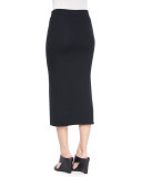 Side-Slit Knit Tube Skirt