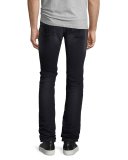 Basic Slim-Straight Denim Jeans, Gray Wash