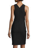 Aldridge Sleeveless Cutout Sheath Dress, Black