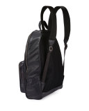 Time Off Mesh-Back Leather Backpack, Navy