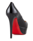 Bianca Almond-Toe Platform Red Sole Pump