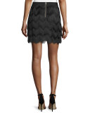 Mid-Rise Fringe Skirt