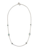 New World Turquoise & Quartz Doublet Station Necklace with Diamonds