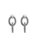 Oval Caviar Beaded Link Earrings