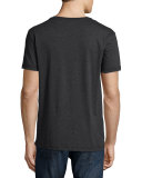 Pima Jersey V-Neck T-Shirt, Panther Black