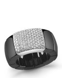 Domino Black Ceramic Stretch Bracelet with Pavé Diamonds