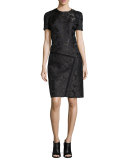 Short-Sleeve Embroidered Dress