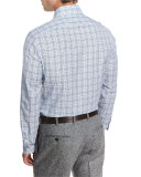 Plaid Dress Shirt, Aqua/Light Blue/Green