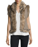 Pruce Reversible Faux-Fur Vest, Natural/Mushroom