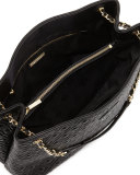 Marion Chain-Strap Shoulder Slouch Bag, Black