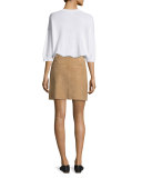 Belted Suede Skirt