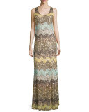 Rotemi Embellished-Chevron Maxi Dress, Multi Colors