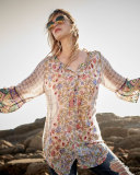 Tempo Button-Front Georgette Top