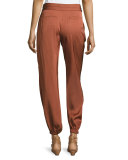 Pascal Tapered Stretch Jersey Pants, Cinnamon