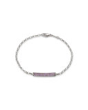 Petite Poesy Amethyst Bracelet in 18K White Gold