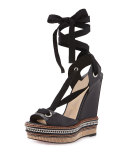 Tribuli Lace-Up Red Sole Wedge Sandal