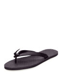 Leather Flip-Flop Sandal, Dark Navy
