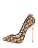 Guni Knotted 100mm Red Sole Pump, Marron Glace