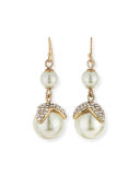Petal Cap Simulated Pearl Drop Earrings