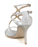 Ivette Strappy Metallic Sandal, Silver