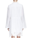 Pintucked Pineapple Eyelet Tunic, White