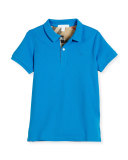 Mini PPM Pique Polo Shirt, Blue, Size 4-14