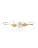 14k Pearl & Diamond Petal Cuff