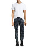 Bleached Astronaut Denim Jogger Pants, Dark Indigo