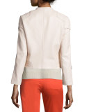 Astor Leather Zip-Front Jacket, Blush