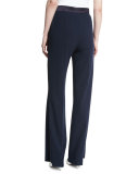 Tiketna Wide-Leg Tuxedo Pants, Navy