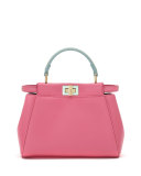Peekaboo Micro Leather Satchel Bag, Pink