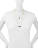 Laurel Double-Chain Druzy Pendant Necklace, Natural