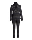 Stellan Striped Cigarette Pants, Gray