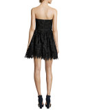 Daisy Strapless Lace Party Dress, Black