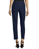 Washable Stretch-Crepe Ankle Pants, Midnight, Plus Size