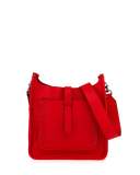 Small Unlined Whipstitch Leather Feed Bag